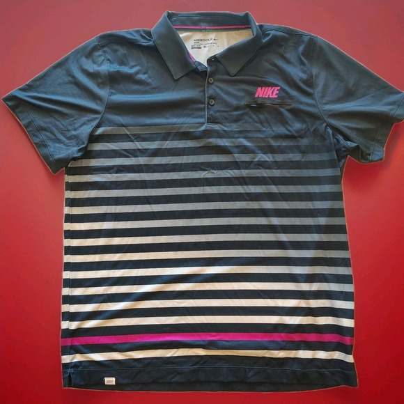 Nike Golf Other - Nike Golf Sport Shirt, Mens Dri-Fit Polo XL Striped A2
